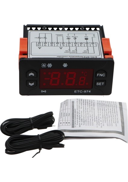 ETC-974 Dijital Sıcaklık Kontrol Cihazı Mikrobilgisayar Termostatları Termostat Soğutma Alarmı 220 V Ntc Sensörü (Yurt Dışından)