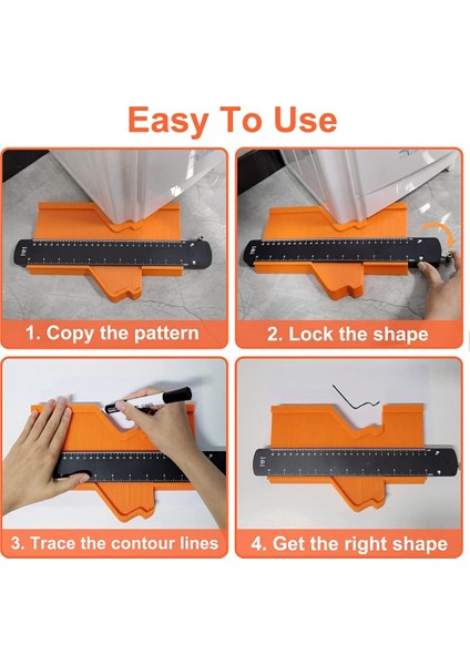 10 Inç Süper Ölçer Şekil ve Anahat Aracı, Kilitli Kontur Ölçer Profil Aracı, Ölçme Aletleri Şekil Teksir Makinesi (Yurt Dışından) modelleri