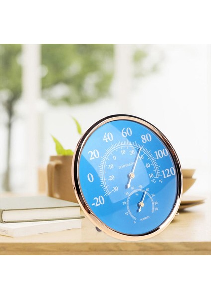 Yuvarlak Termometre Higrometre Yüksek Küratörlük Sıcaklık Nem Ölçer Ölçer Mavi Ev Ofis Için (Yurt Dışından) modelleri