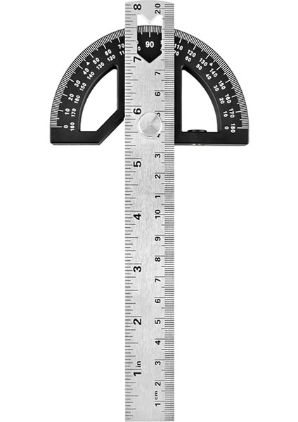Açı Ölçer Açı Bulucu Paslanmaz Çelik Açı Cetveli Ayarlanabilir Açı Kare 8 Inç Ahşap Işleme Cetveli 8 Inç (Yurt Dışından)