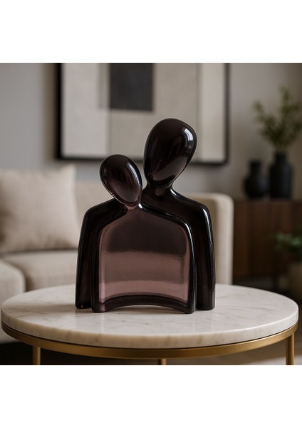 Dekoratif Epoksi 2'li Soyut Sevgili - Mor