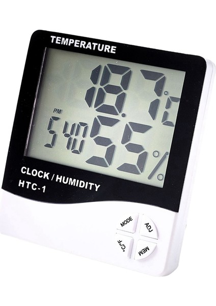 Dijital LCD Iç Mekan Dış Mekan Oda Sıcaklık Nem Ölçer Hava Istasyonu Çalar Saat 4 Tuşlu Model (Yurt Dışından)
