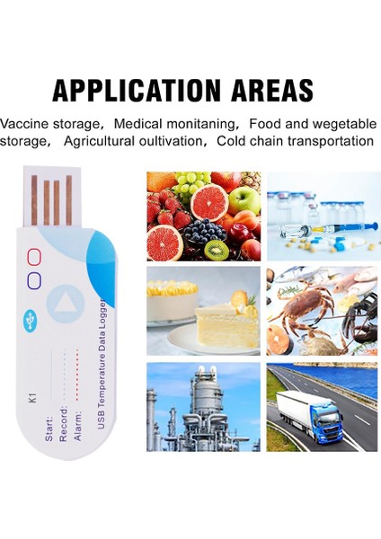 USB Sıcaklık Veri Kaydedici 14400 Nokta USB Raporu 60 Gün IP65 Tek Kullanımlık Kaydedici (Yurt Dışından) indirimleri