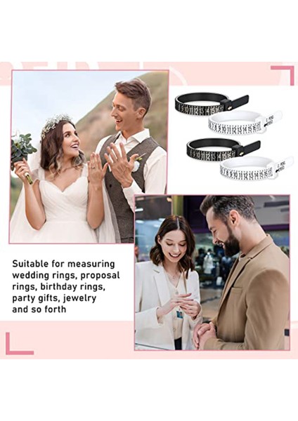 100 Paket Yeniden Kullanılabilir Parmak Boyutu Ölçer Ölçü Halkası Ölçer Plastik Abd Halka Ölçüm Aracı Beyaz ve Siyah (Yurt Dışından) indirimleri
