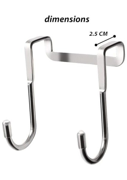 Kapı Üstü Askıları, 6 Adet Çift S Şekilli Askı, Dolap Kapısı ve Çekmece Askısı, Paslanmaz Çelik Dayanıklı Askı, Banyo Yatak Odası Dolap Mutfak Kapısı Için, Kıyafet Çanta Havlu Asma Askısı