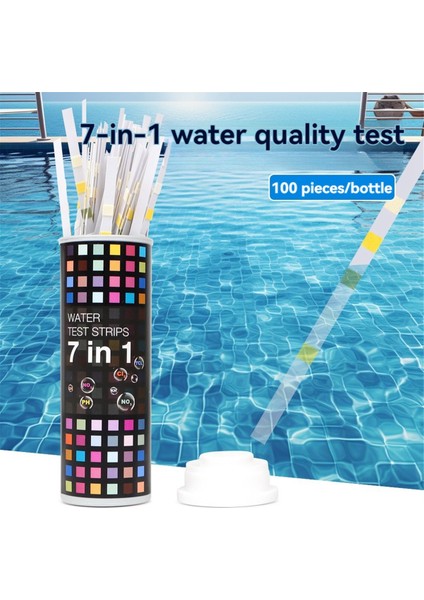 100 Adet 7'si 1 Arada Ph Test Kağıdı Çok Amaçlı Klor/ph/sertlik Test Şeritleri Balık Tankları Kuyu Suyu Test Kağıdı (Yurt Dışından) fiyatları