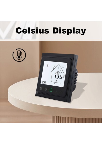 16A Tuya Akıllı Wifi Termostat Su Elektrikli Sıcak Zemin Isıtma Su Gaz Kazanı Sıcaklık Kontrol Cihazı Alexa Siyah (Yurt Dışından)