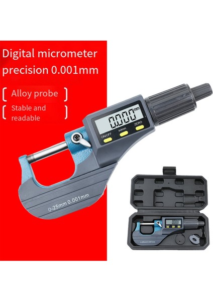 Dijital Mikrometre, Profesyonel Inç/metrik Ölçüm Aletleri 0.00005 INÇ/0.001 mm Çözünürlük Kalınlık Ölçer (Yurt Dışından) fiyatları