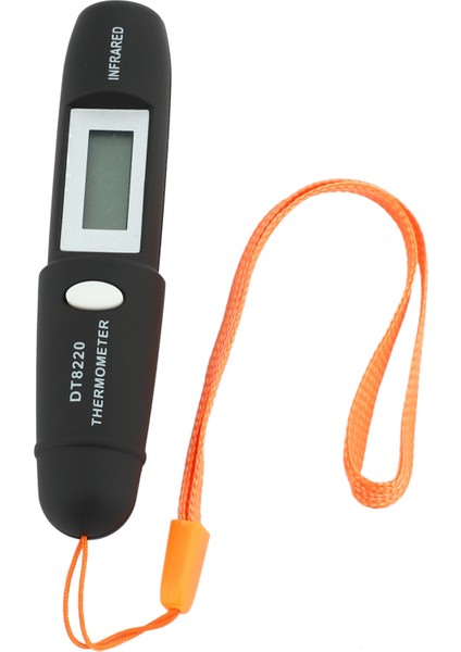 Temassız Mini Kızılötesi Termometre Ir Sıcaklık Ölçümü Dijital LCD Ekran Kızılötesi Termometre Kalemi DT8220 Siyah (Yurt Dışından)