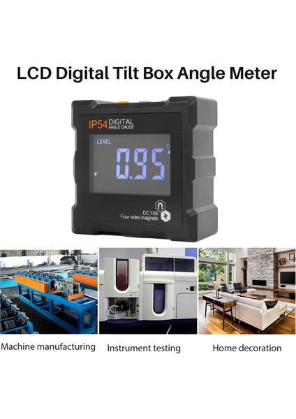 x 90 Derece (0-360 Derece) Dijital Manyetik Açı Ölçer Arka Işık Dijital Seviye Kutusu Iletki Eğim Ölçer (Yurt Dışından) fiyatları