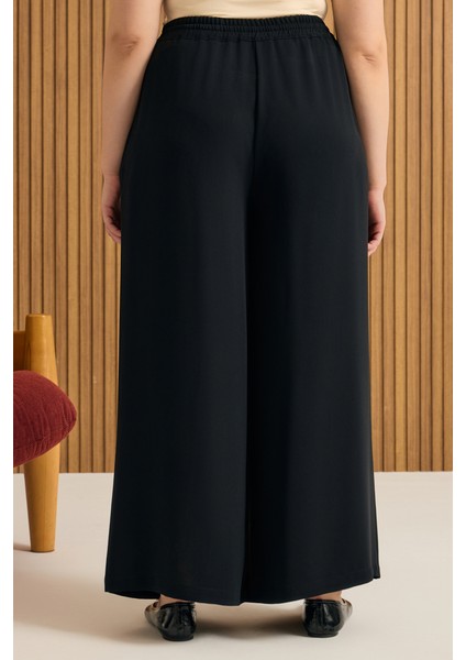 Siyah Beli Lastikli Pantolon Etek