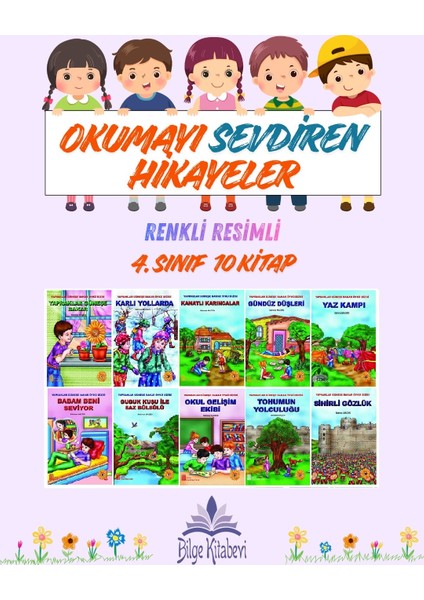 4.sınıf Okumayı Sevdiren Renkli Resimli Hikayeler 10 - 10 Kitap
