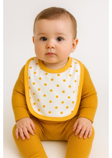 % 100 Pamuk - Hassas Bebek Teni Için Yumuşak Dokulu- 0-18 Aylık 3 Lü Bebek Mama Önlüğü Seti modelleri