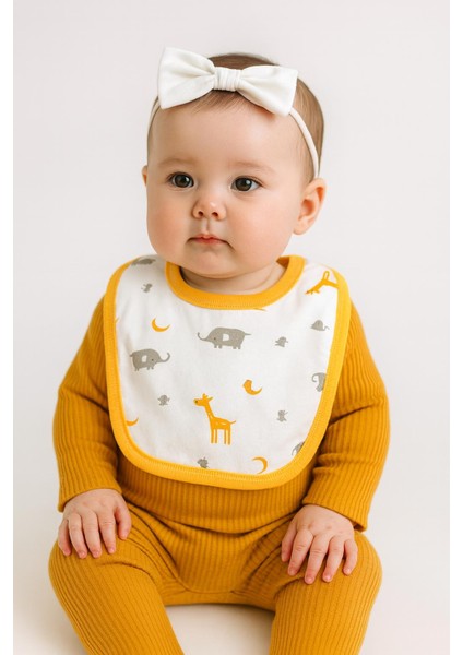 % 100 Pamuk - Hassas Bebek Teni Için Yumuşak Dokulu- 0-18 Aylık 3 Lü Bebek Mama Önlüğü Seti indirimleri