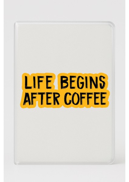 Şeffaf Pasaport Kılıfı Kalın Mikron Kart Bölmeli Desenli Pasaport Kabı - Life Begins