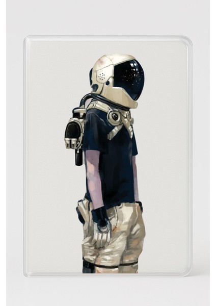 Şeffaf Pasaport Kılıfı Kalın Mikron Kart Bölmeli Desenli Pasaport Kabı - Normal Değil