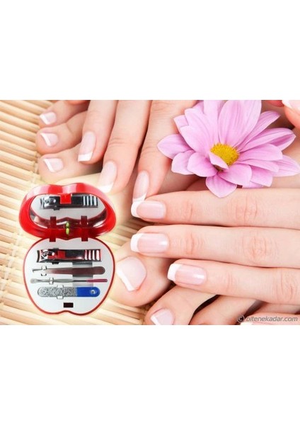 Manikür - Pedikür Seti Elma Şeklinde 4 Parça Aynalı modelleri