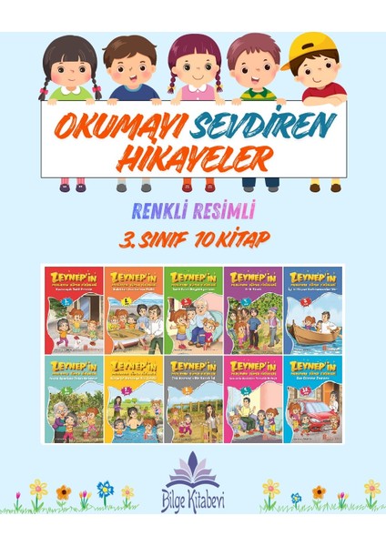 3.sınıf Okumayı Sevdiren Renkli Resimli Hikayeler 4 - 10 Kitap