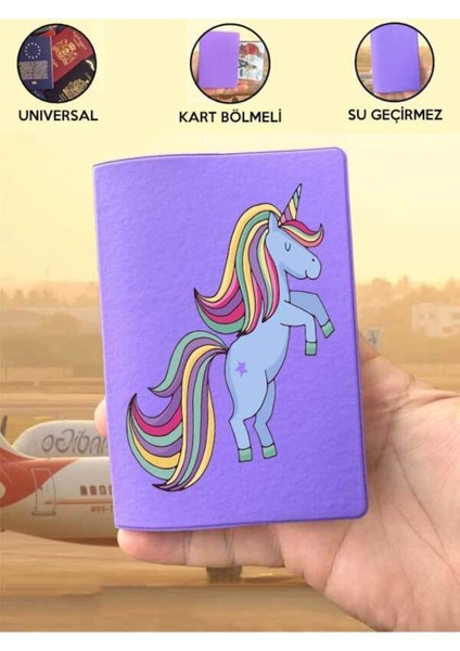 Tüm Ülke Pasaportlarına Uyumlu Unicorn Mor Vinleks Pasaport Kılıfı Kabı indirimleri