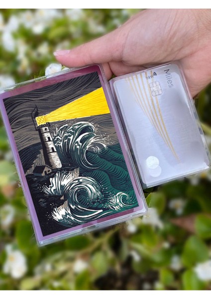 Deniz Feneri Desenli Universal Şeffaf Pasaport Kılıfı Model Tüm Ülke Pasaportlarına Uygun