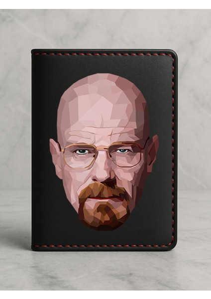 Ruhsat Koruyucu Baskılı Kart Bölmeli Siyah Vinlex Deri Ruhsat Kabı Kılıfı BREAKINGBAD22222