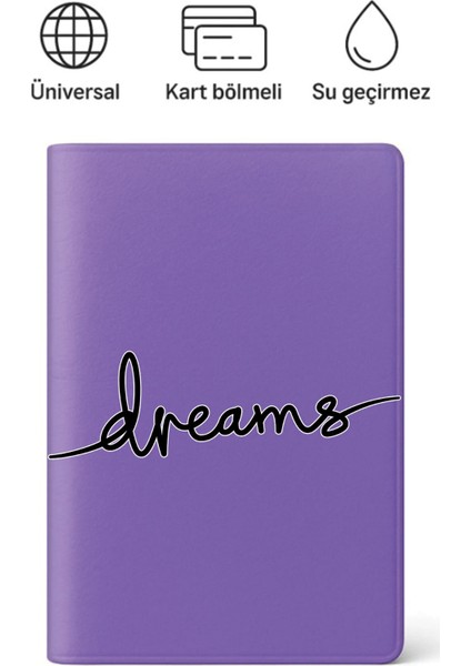 Pasaport Uyumlu Kılıfı Pasaportluk Desenli Pasaport Kabı Su Geçirmez Dreams
