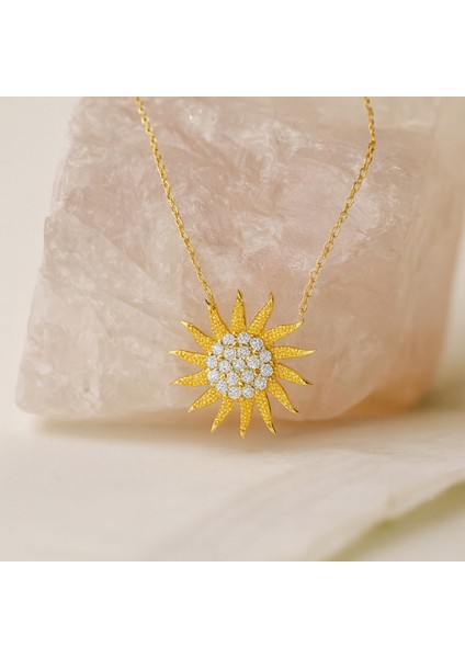 14 Ayar Altın Güneş Patlaması Kolye indirimleri