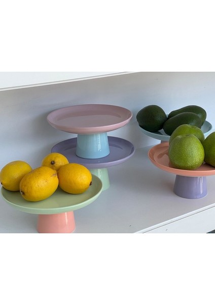 Rengarenk Soft Yavru Ağzı Mor Ayaklı Meyvelik Sunum Kasesi Kek Standı fırsatları