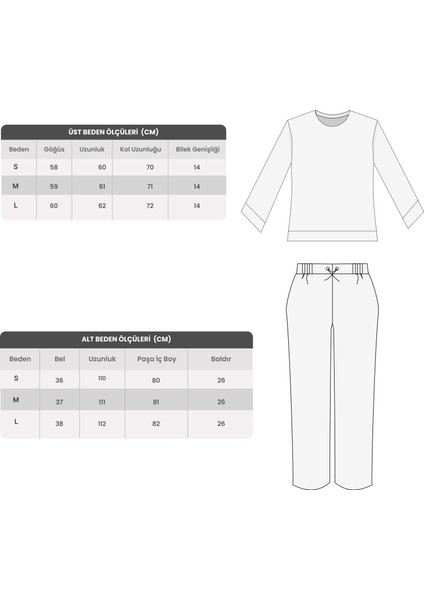 Kadın Eşofman Takımı - The Matcha & Books Club Baskılı Sweatshirt & Geniş Paça Alt Takım