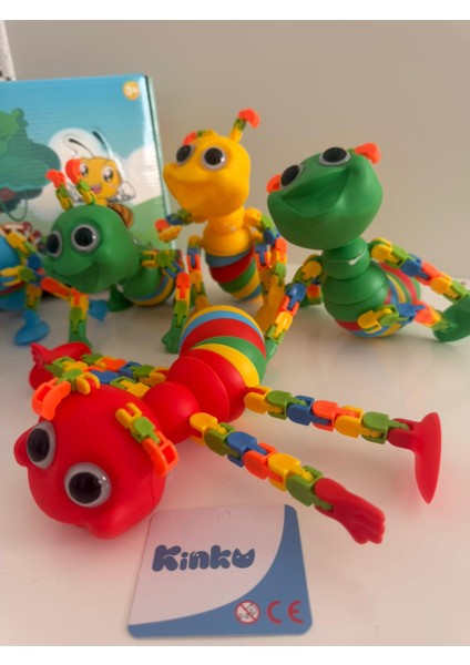 Sevimli Eğitici Sök Tak Renkli Akrobat Karınca Montessori Eğitici Oyuncak Çıngıraklı