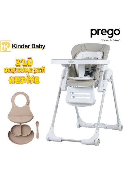 Lucca Mama Sandalyesi & Ana Kucağı Kinder Baby Beslenme Seti Hediyeli