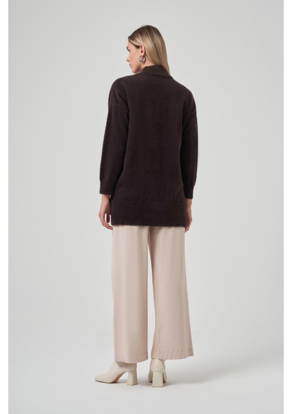 Nakış Detay Angora Kazak 7004 Kahverengi modelleri