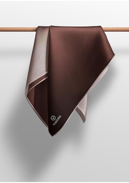 %100 Twill Ipek Degrade Desenli Sütlü Kahve Renkli 90X90 Eşarp Dikim Şekli : El Dikişi indirimleri