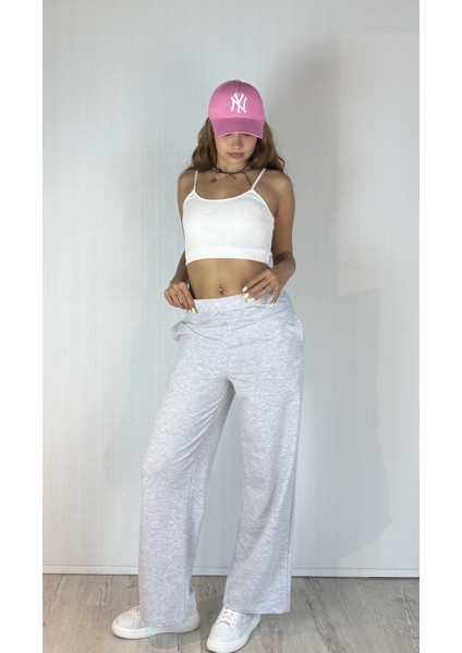 Kadın Bel Lastikli Yüksel Bel Geniş Paça Pantolon fırsatları