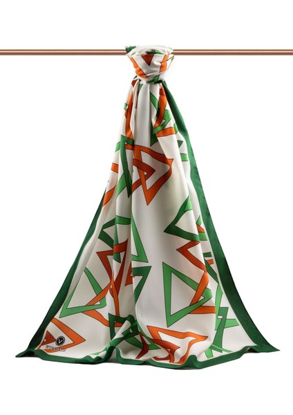 Lüks Medine Ipeği Geometrik Desenli Zümrüt Yeşili Renkli 75X195 Kırışmaz Şal Moss Krep Dikiş Tipi Italyan Dikişli fiyatları
