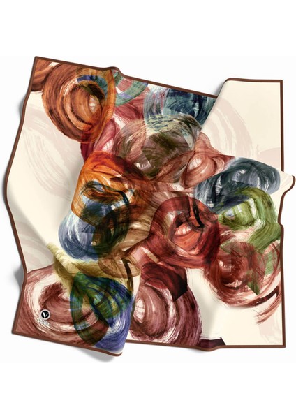 Twill Fırça Efektli Desenli Bakır Renkli 90X90 Eşarp (Ipek Içermez) Kenar Dikiş Şekli El Dikişli fiyatları