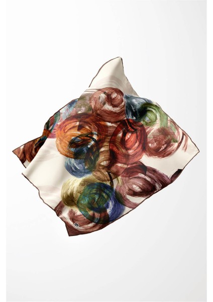 Twill Fırça Efektli Desenli Bakır Renkli 90X90 Eşarp (Ipek Içermez) Kenar Dikiş Şekli El Dikişli fırsatları