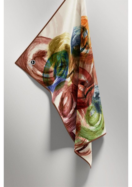 Twill Fırça Efektli Desenli Bakır Renkli 90X90 Eşarp (Ipek Içermez) Kenar Dikiş Şekli El Dikişli indirimleri