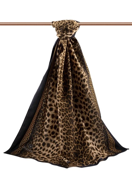 Lüks Medine Barok Bardürlü Leopar Desenli Hardal - Siyah Renkli 75X195 Kırışmaz Şal Moss Krep Dikiş Tipi Italyan Dikişli fiyatları