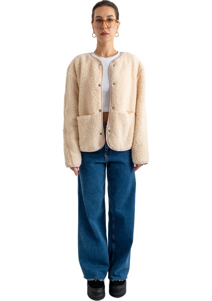 Peluş Çıtçıtlı Ceket - C601 fırsatları