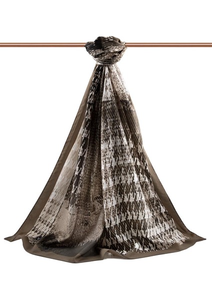 Lüks Medine Ipeği Kazayağı Desenli Taş Renkli 75X195 Kırışmaz Şal Moss Krep Dikiş Tipi Italyan Dikişli fiyatları