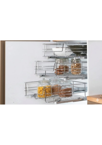 Teleskopik Raylı Mutfak Çekmece Sepeti 35 cm