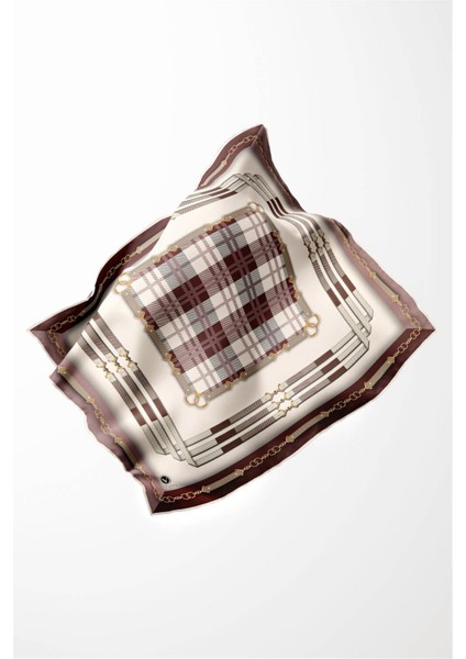 Twill Ekoseli ve Zincir Desenli Gül Kurusu Renkli 90X90 Eşarp (Ipek Içermez) Dikim Şekli : El Dikişi fırsatları