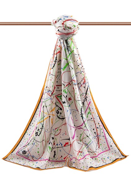 Lüks Medine Ipeği Boya Damlası Desenli Sarı Renkli 75X195 Kırışmaz Şal Moss Krep Dikiş Tipi Italyan Dikişli fiyatları