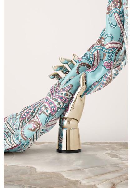 %100 Twill Ipek Şal Desenli Buz Mavisi Renkli 90X90 Eşarp Dikim Şekli : El Dikişi indirimleri