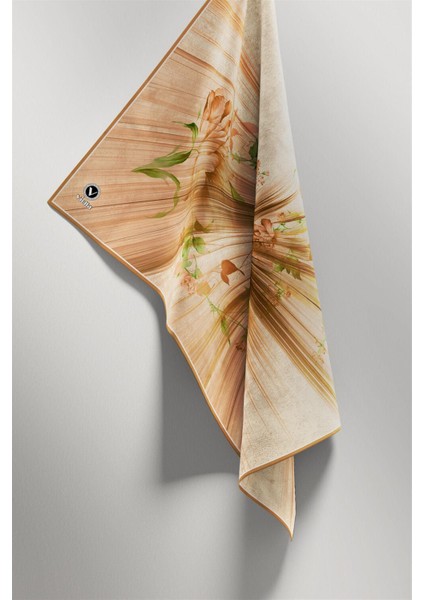 Twill Çiçekli Desenli Hardal Renkli 90X90 Eşarp (Ipek Içermez) Kenar Dikiş Şekli El Dikişli fırsatları