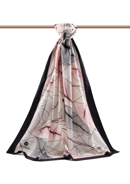 Lüks Medine Ipeği Yaprak Desenli Pudra Renkli 75X195 Kırışmaz Şal Moss Krep Dikiş Tipi Italyan Dikişli fiyatları