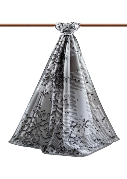 Lüks Medine Ipeği Eskitme Desenli Gümüş Renkli 75X195 Kırışmaz Şal Moss Krep Dikiş Tipi Italyan Dikişli fiyatları