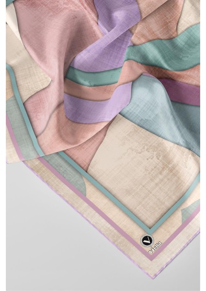 Twill Geometrik Desenli Lila Renkli 90X90 Eşarp (Ipek Içermez) Kenar Dikiş Şekli El Dikişli fiyatları