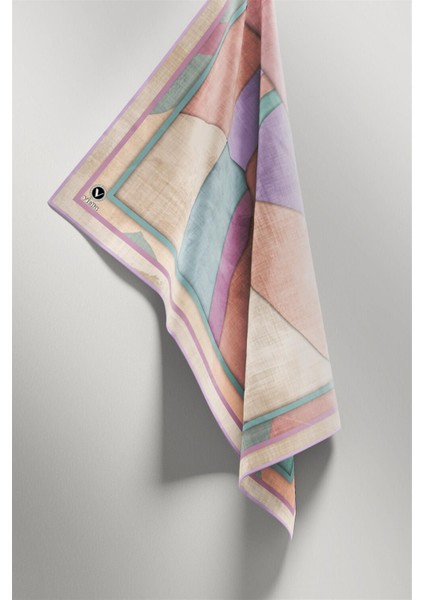 Twill Geometrik Desenli Lila Renkli 90X90 Eşarp (Ipek Içermez) Kenar Dikiş Şekli El Dikişli fırsatları